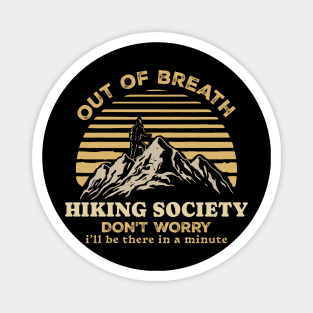 Out of breath hiking society // vintage Magnet